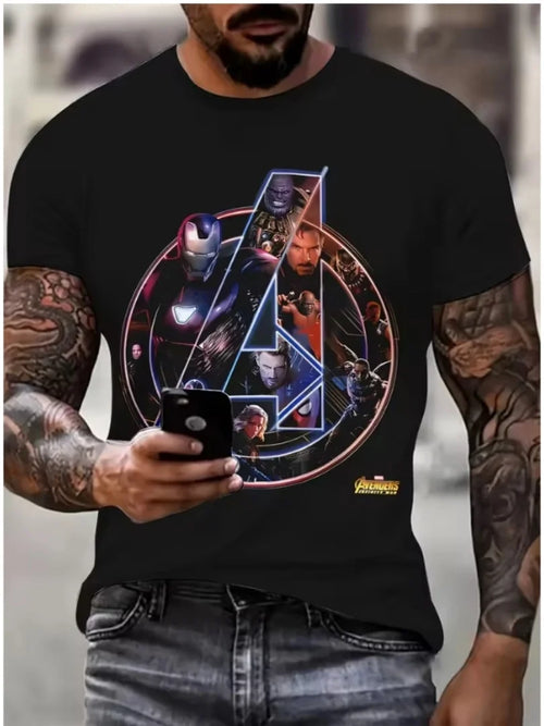 Avengers Infinity War-T-shirt - Logo met collage van personages voor heren