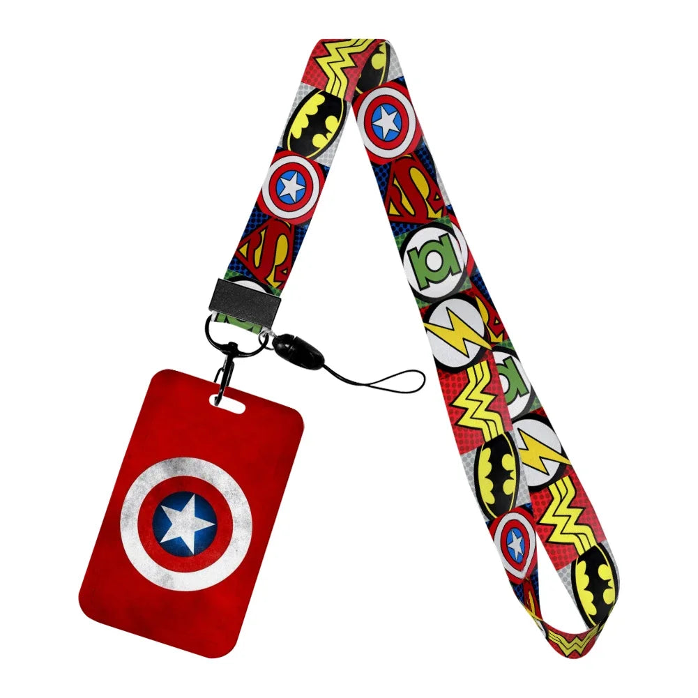Captain America-badgehouder - schild tegen rode achtergrond
