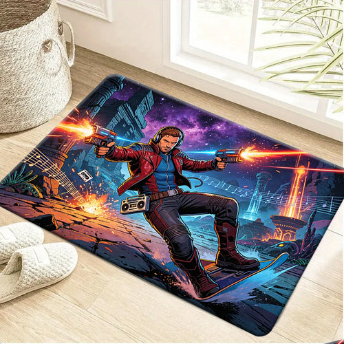 Avengers Star-Lord-mat - Laserpistolen tegen een kosmische achtergrond