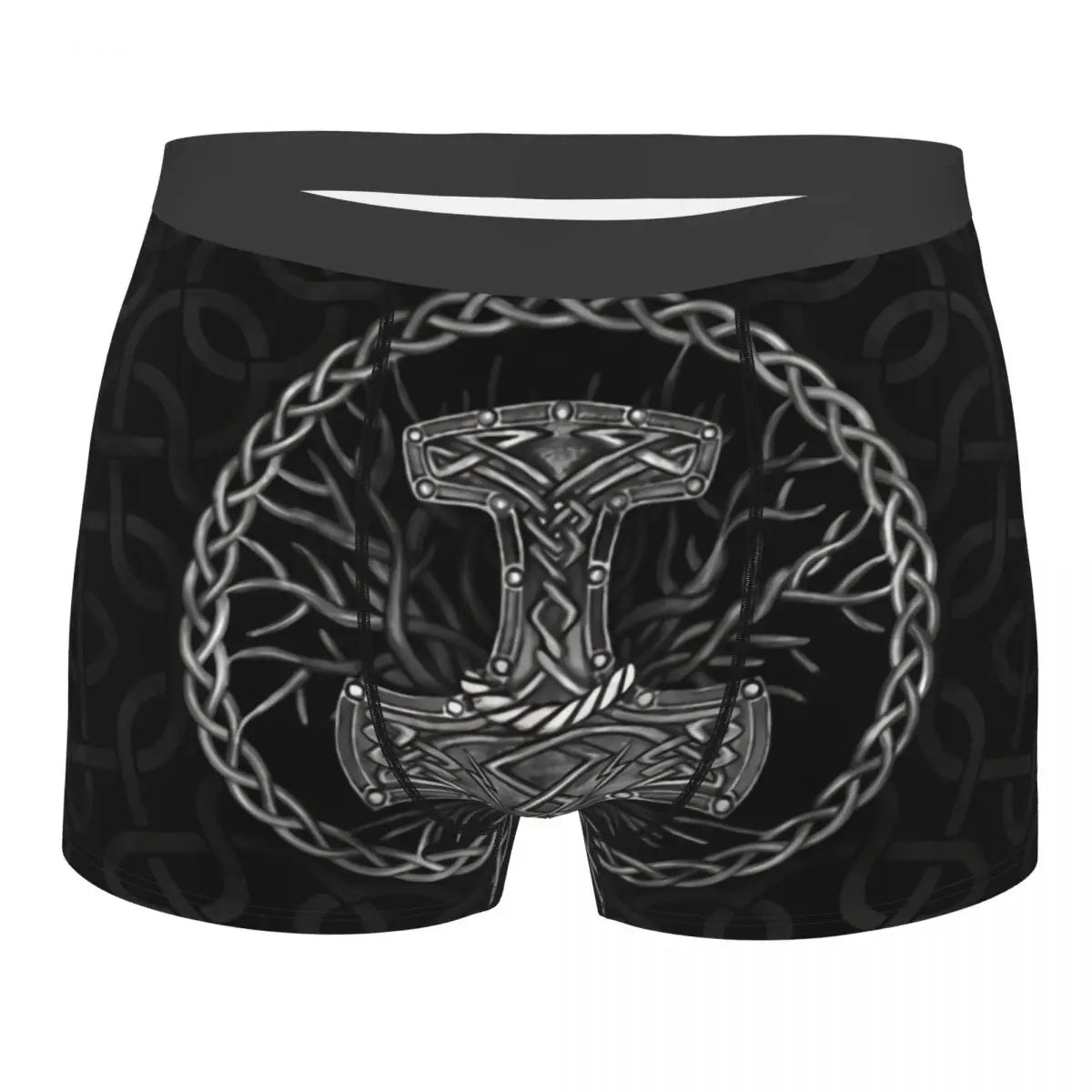Thor-boxershort – Mjölnir-hamer en Keltische levensboom