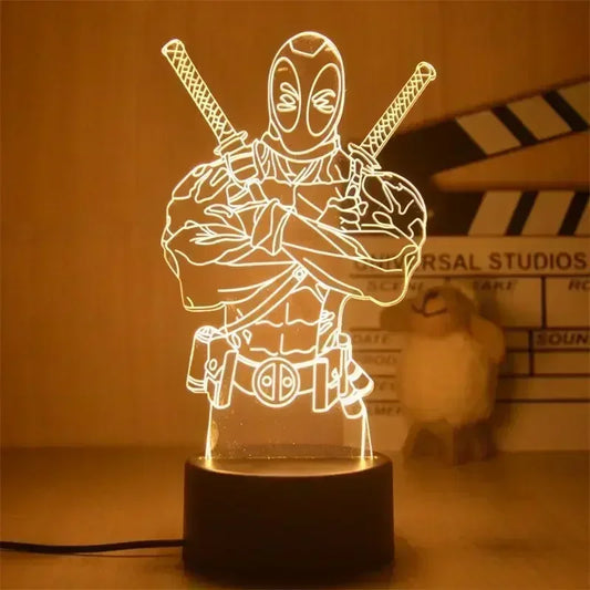 LED-lamp Marvel Avengers Deadpool - Gekruiste armen, 3D, 18cm