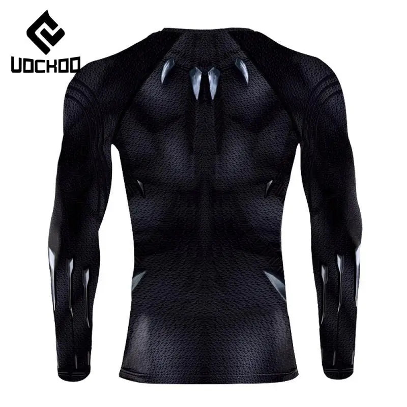 Black Panther-compressieshirt – ontwerp met klauwen en schubben
