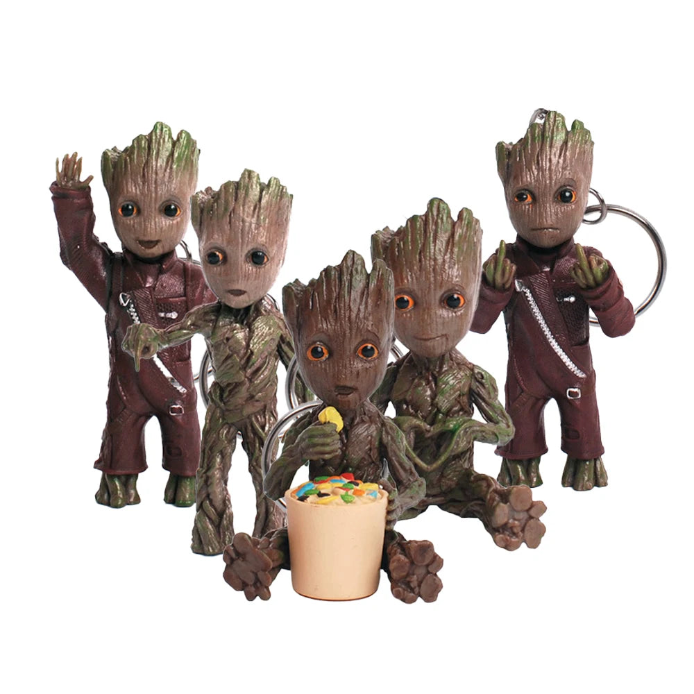 Porte-clés figurine Baby Groot 3D - Collection de costumes variés