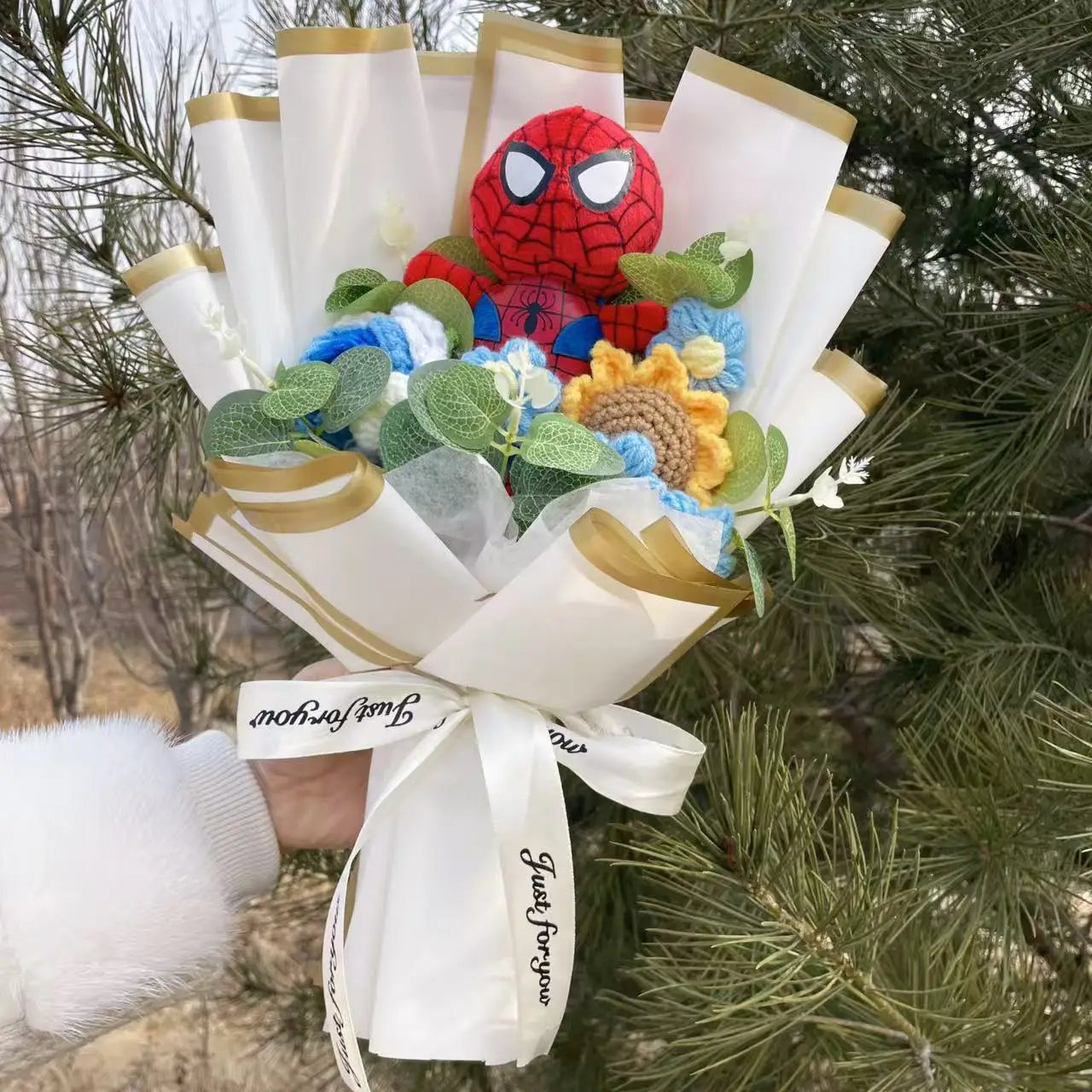 Avengers Spider-Man-cadeauboeket - Handgemaakt knuffeldier