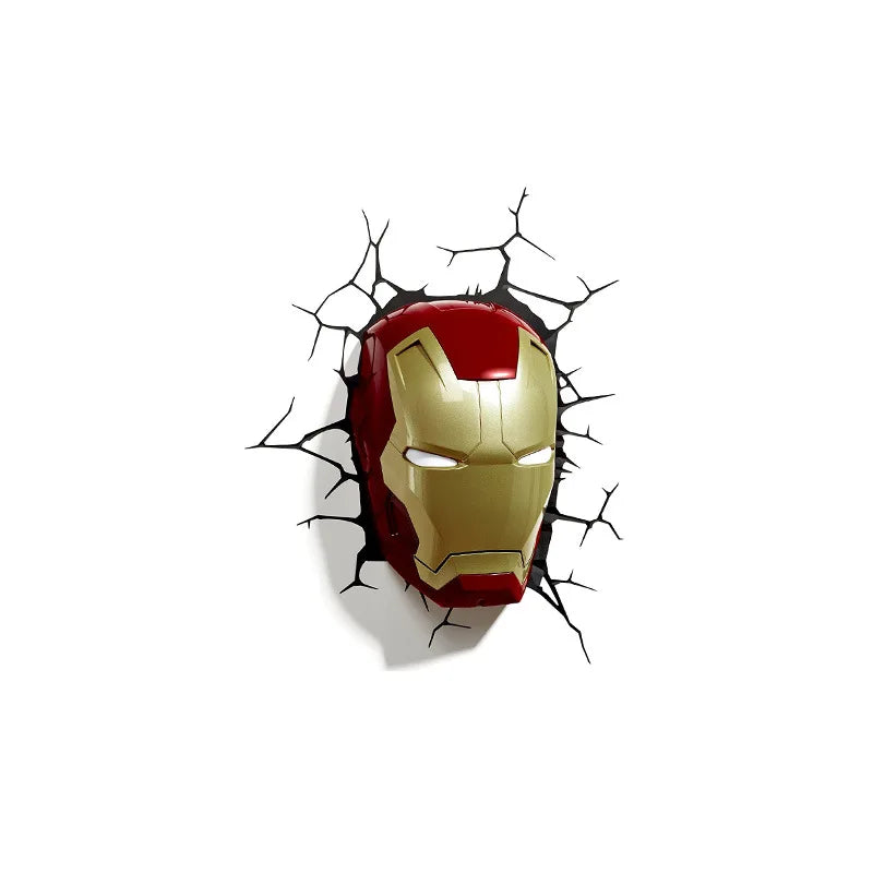 Avengers Iron Man Captain America-stickers - 3D-muurschildering met trompe-l'oeileffect
