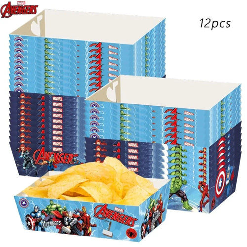 Avengers-kartonnen bakje - Wegwerpservies voor friet en popcorn, 12 stuks