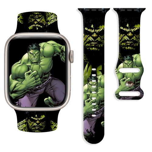 Apple Watch-armband Hulk - Gebalde vuist, zwarte achtergrond, Bash