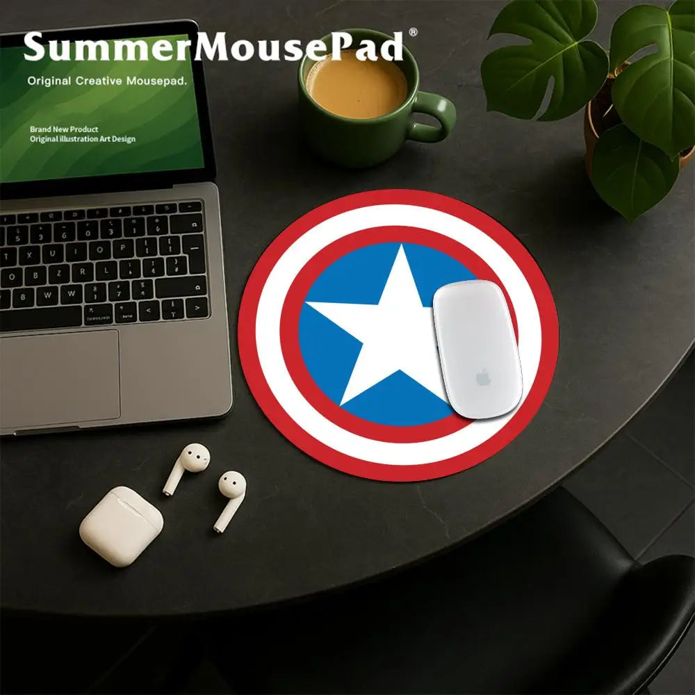 Avengers Captain America-muismat - Rond blauw schild