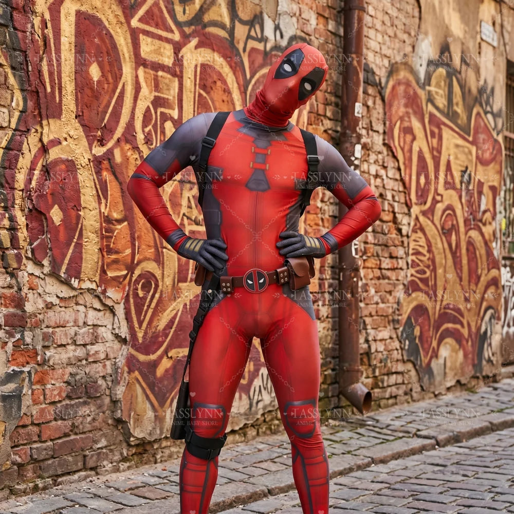 Complete Deadpool-cosplaypak - Katanas, masker en riem voor volwassenen