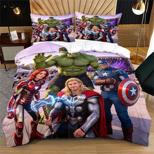Avengers-dekbedovertrek - Fotorealistische groepsafbeelding van Rescue