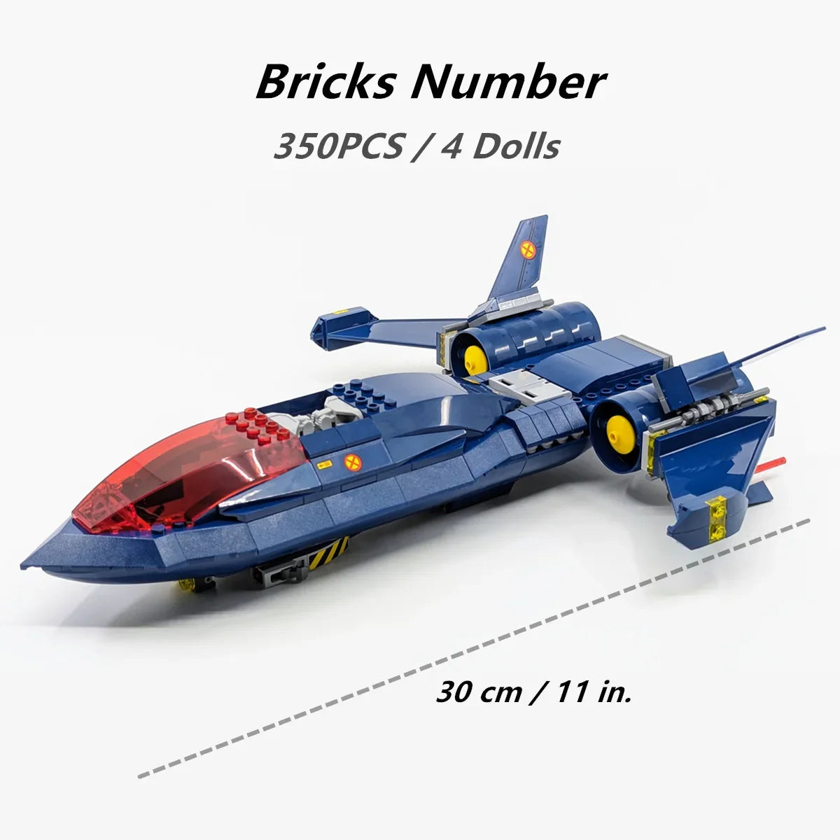 Jouet de construction en briques Avion X-Jet Blackbird - Modèle Avengers X-Men