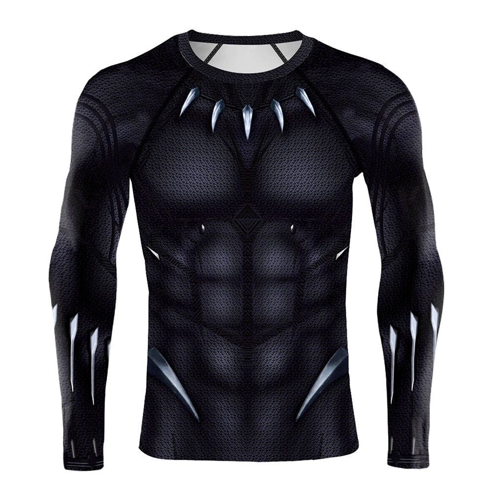 Black Panther-compressieshirt – ontwerp met klauwen en schubben
