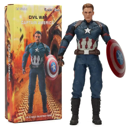 Avengers-figuur Captain America – rood schild met vuurachtergrond 1/6