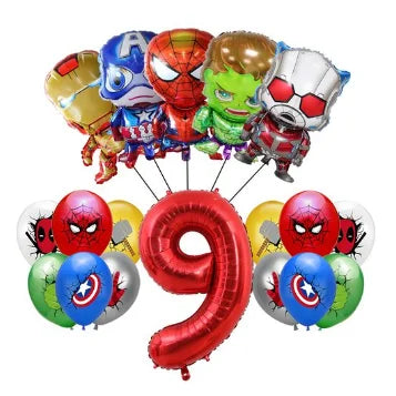 Avengers verjaardagsdecoratie - ballon met cijfer 9