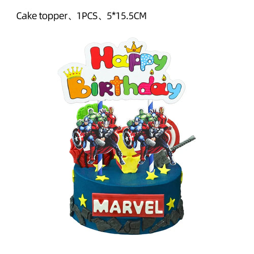 Avengers verjaardagsdecoratie - taartvlaggetje