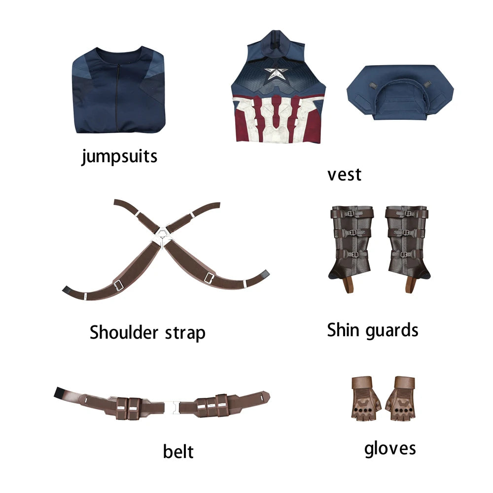 Premium Captain America-kostuum voor volwassenen - helm met ster en laarzen