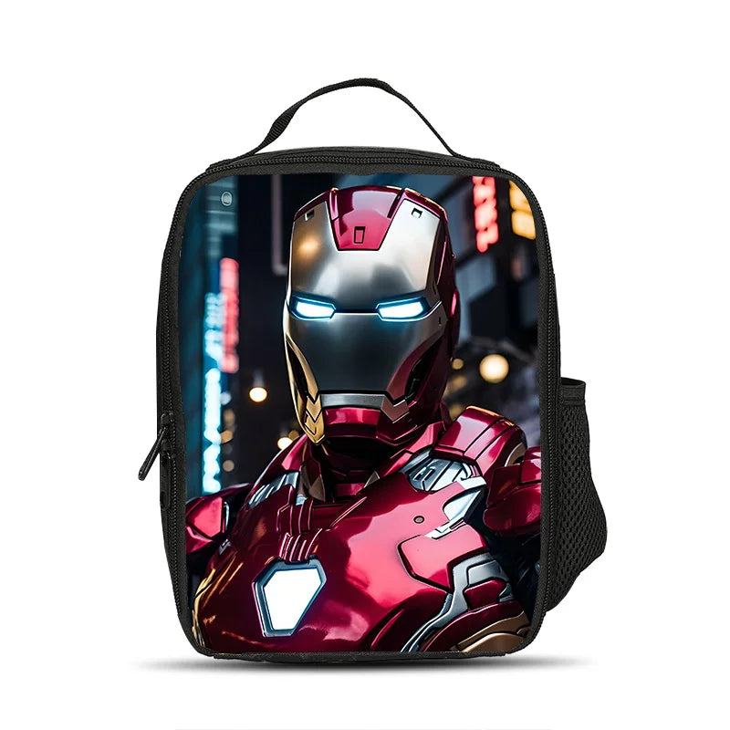 Avengers Iron Man-geïsoleerde lunchtas – neonbuste, nachtelijke stad
