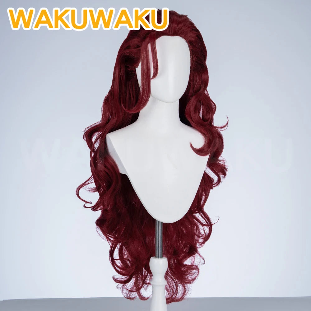 Scarlet Witch-pruik – bordeauxrode krullen met diadeem