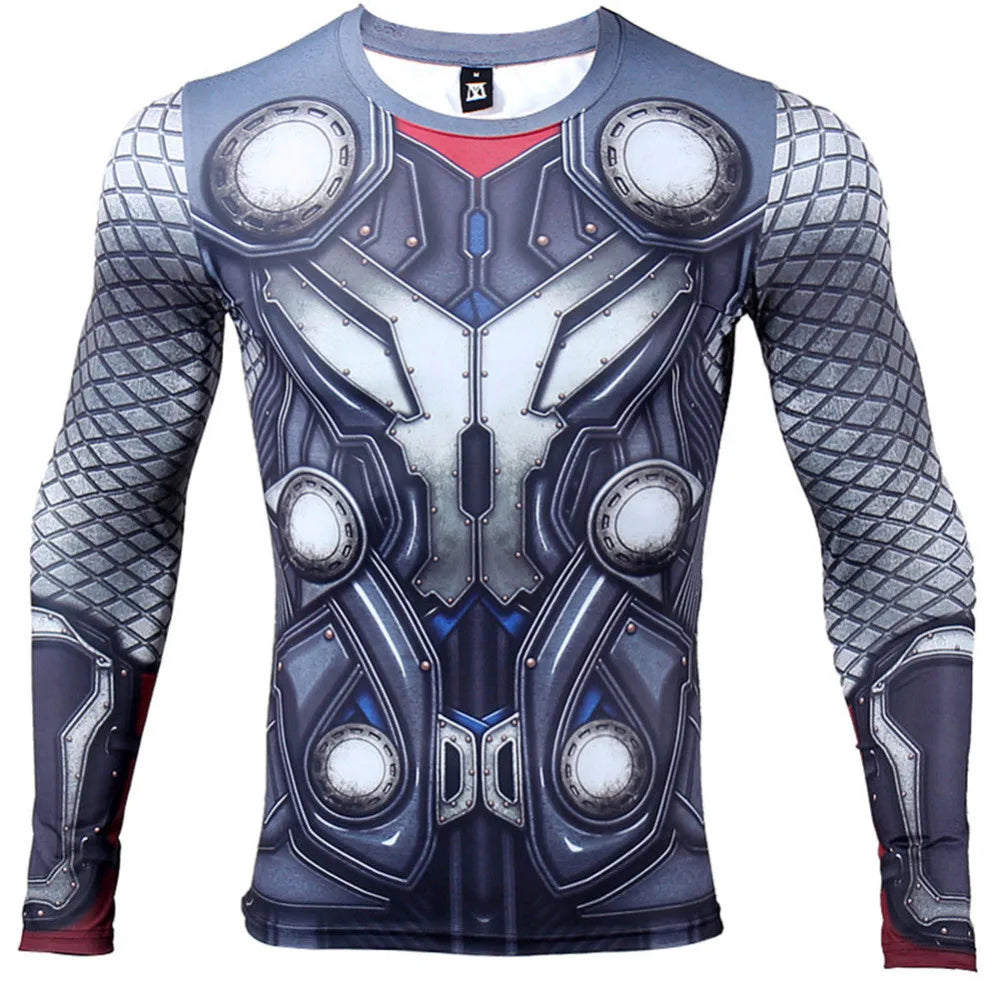 Avengers Thor 3D-compressie-T-shirt - Rood en grijs