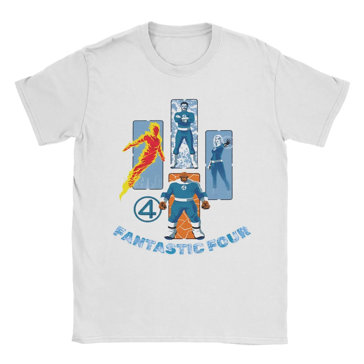 T-shirt The Fantastic 4 First Steps - Affiche rétro bleue, unisexe