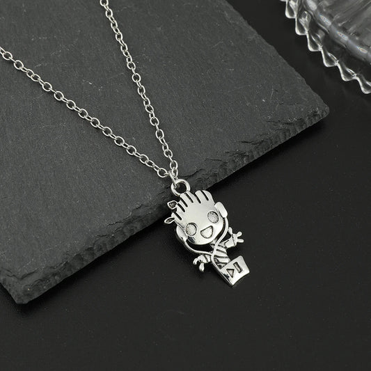 Zilverkleurige Baby Groot-hangerketting - Guardians of the Galaxy