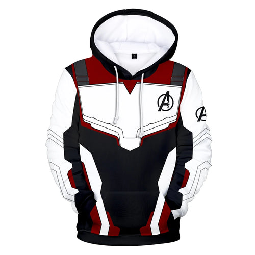 Avengers Endgame-hoodie - 3D-kwantumpak in wit en rood