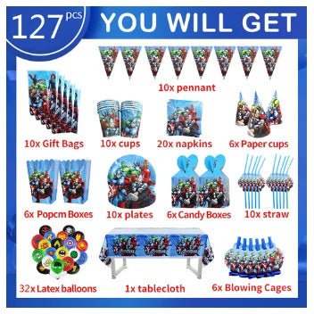 Avengers verjaardagsdecoratie - set met 127 onderdelen