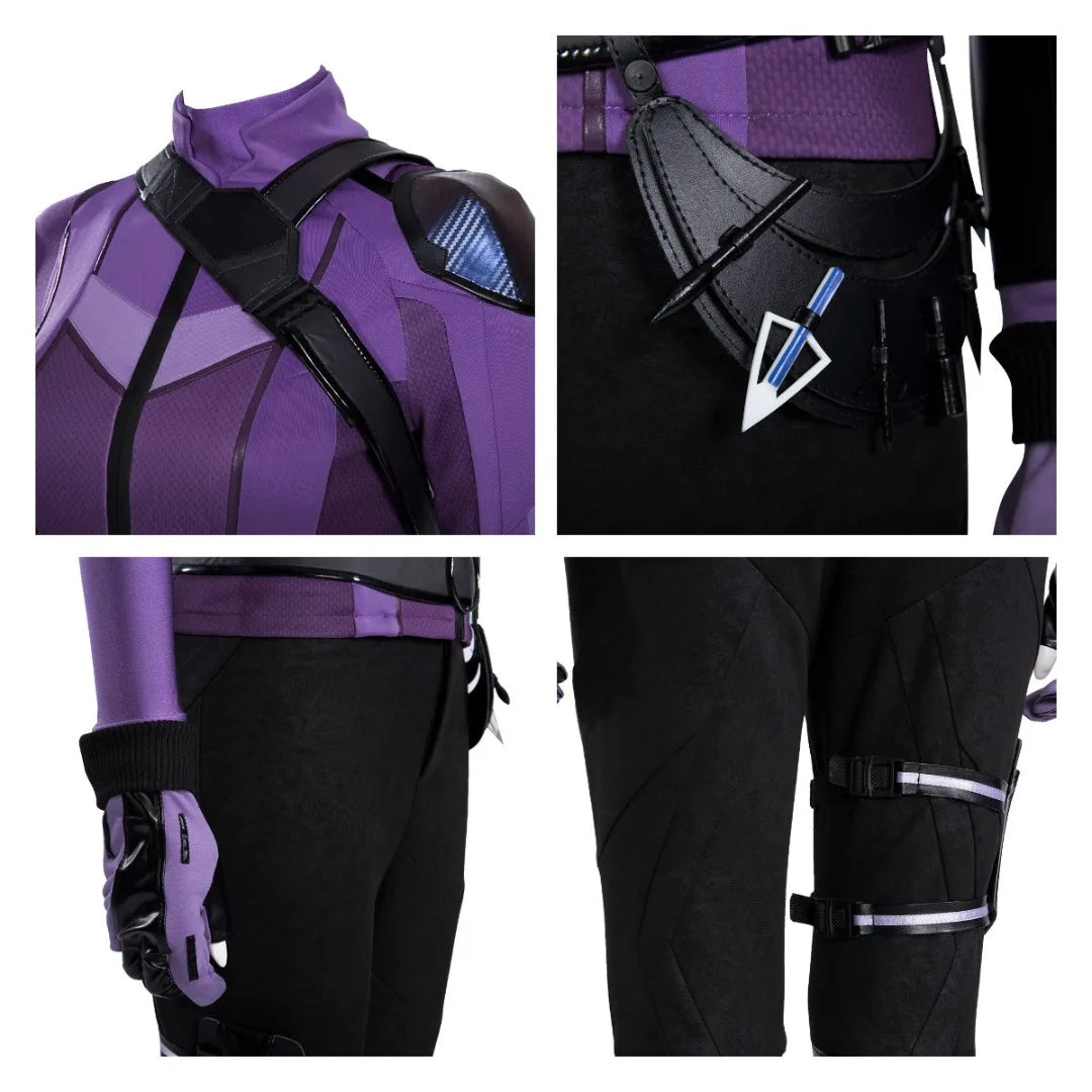 Kate Bishop-kostuum - Paarse en zwarte jumpsuit