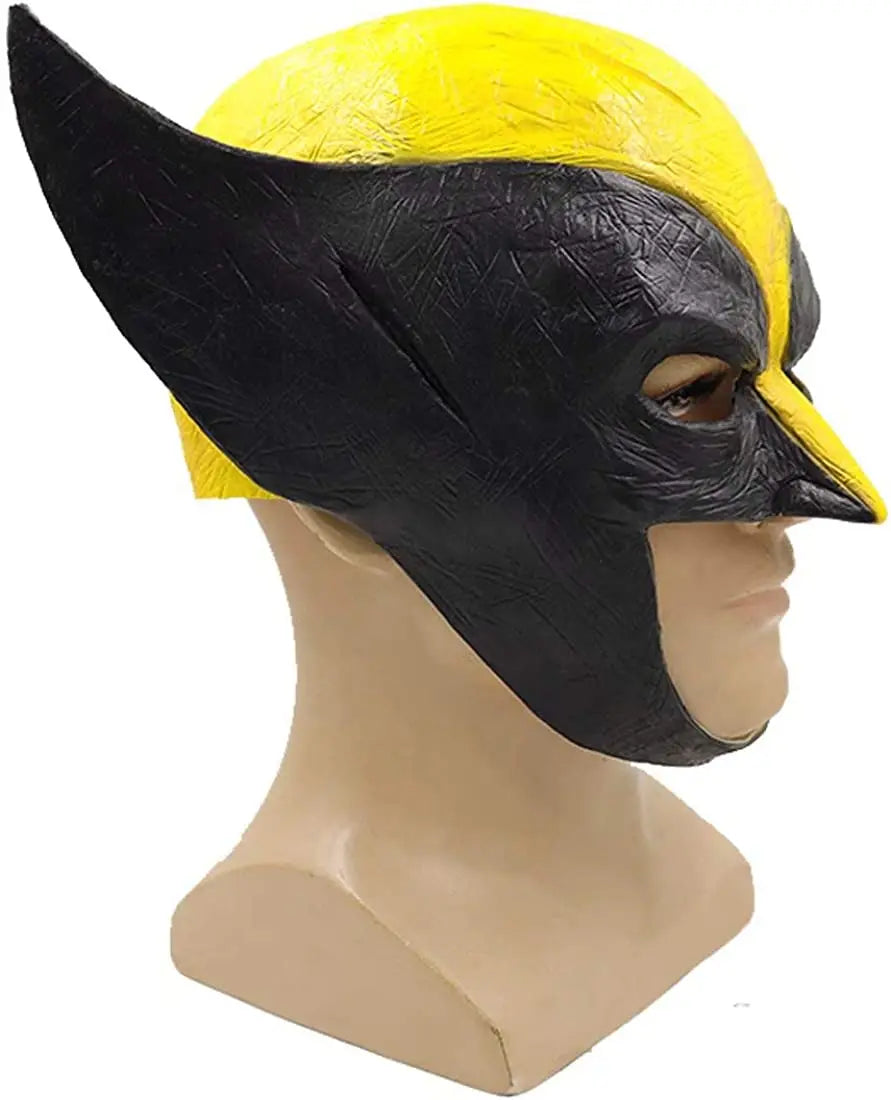 Wolverine-cosplaymasker - Half gezicht van gele en zwarte latex