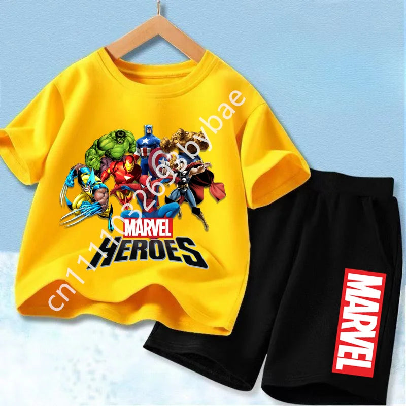 Avengers Marvel Heroes T-shirt voor kinderen - gele groepsset