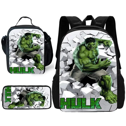 Hulk-rugzakset - uit de gebarsten witte muur tevoorschijn komend gezicht