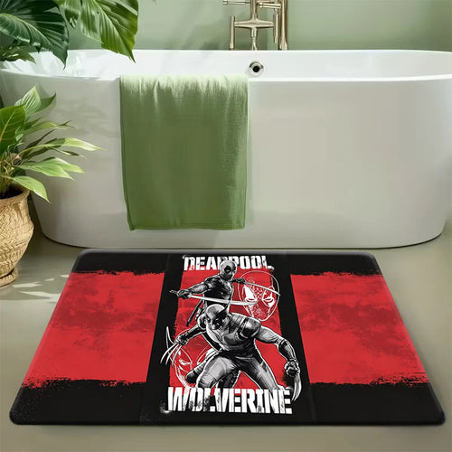 Marvel Deadpool- en Wolverine-mat - Ontwerp van een intens rood duo