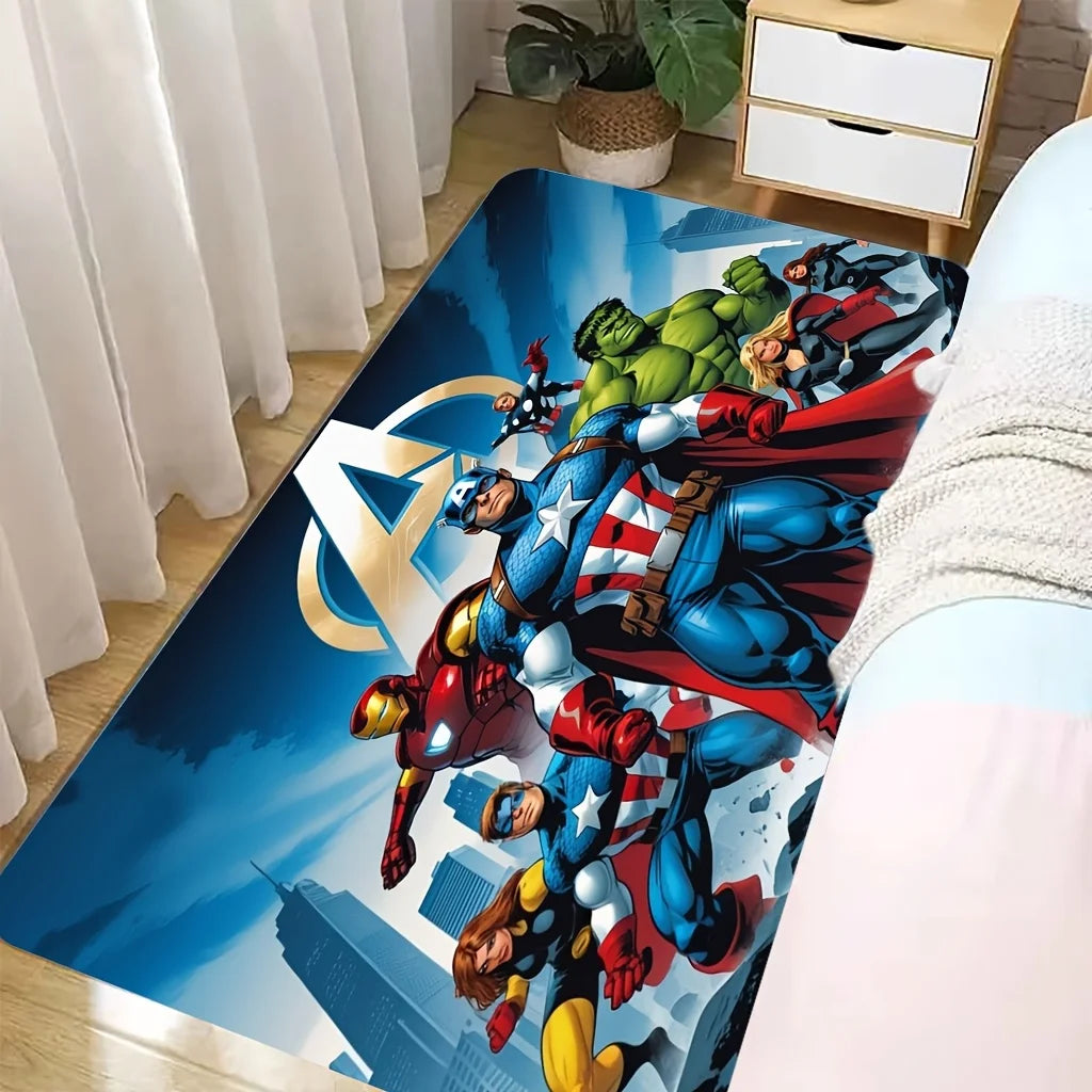 Avengers-mat met heldengroep - Gouden A-logo en stad