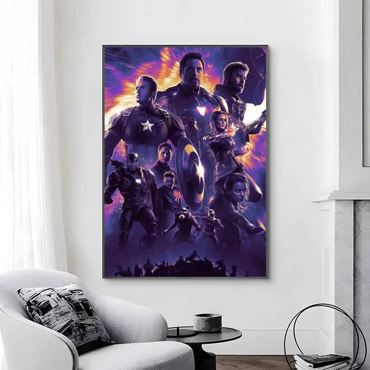 Avengers Infinity War-poster - Paars Silhouetontwerp