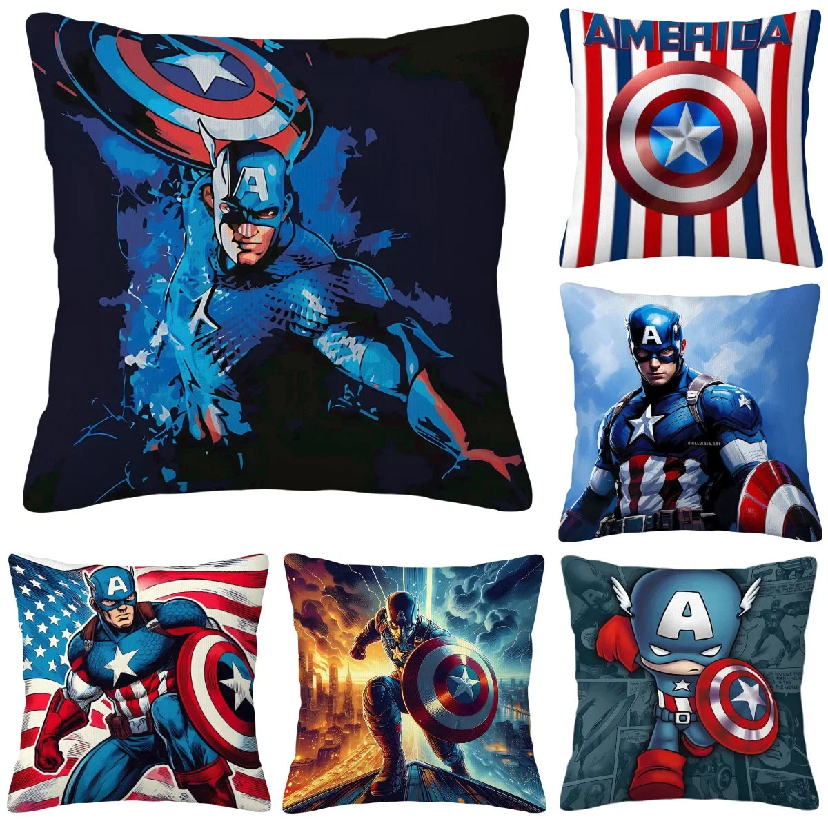 Kussenhoes Captain America - Vintage popart