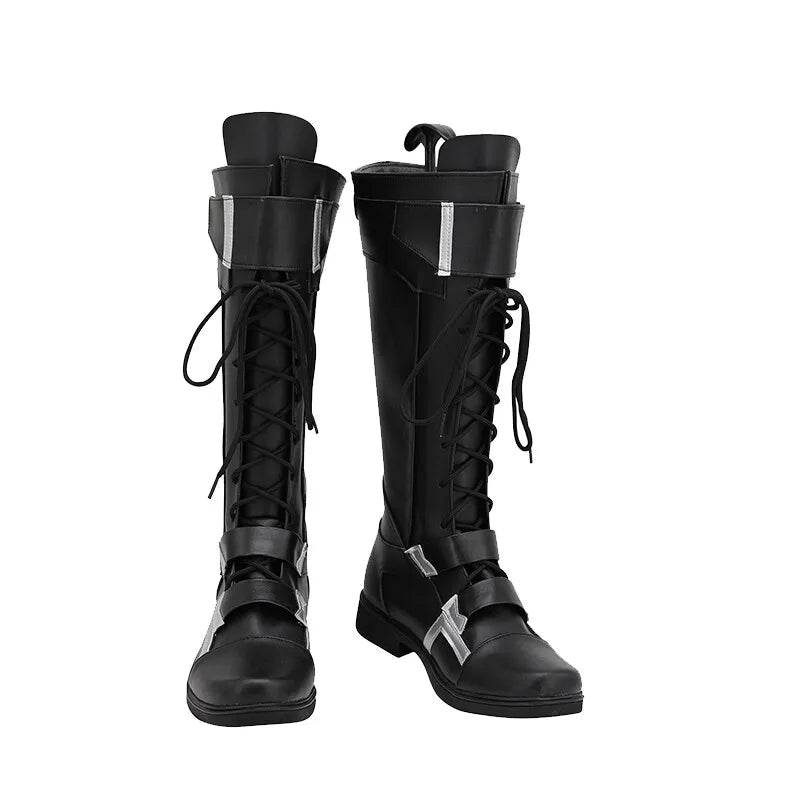 Winter Soldier-laarzen - Zwart en zilverkleurig leer (heren)
