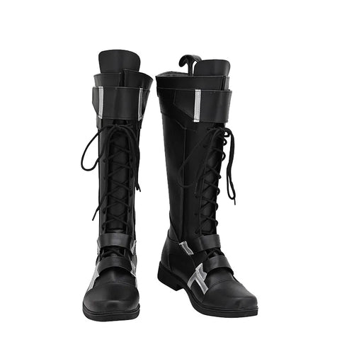 Winter Soldier-laarzen - Zwart en zilverkleurig leer (dames)