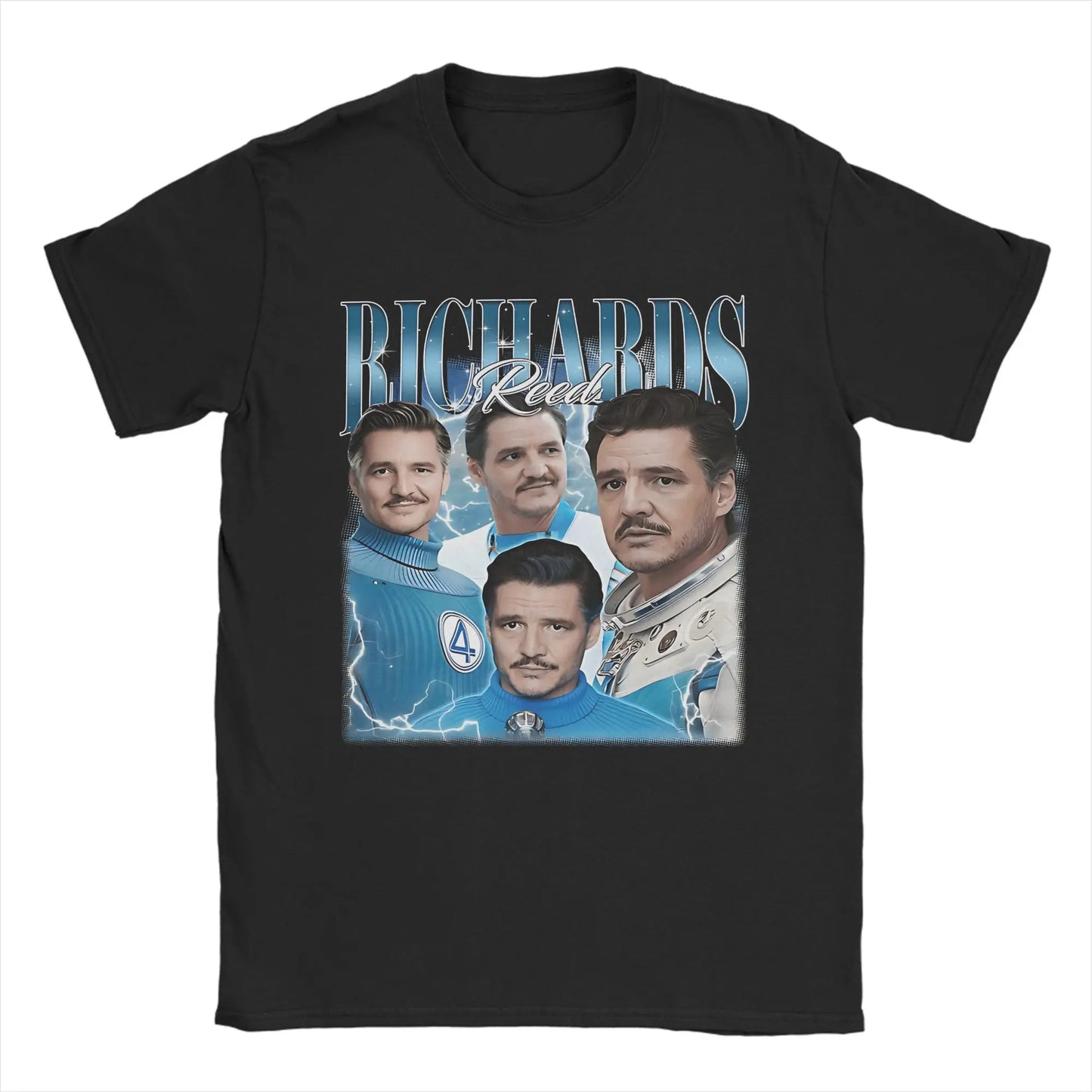 T-shirt The Fantastic 4 First Steps - Affiche rétro bleue, unisexe
