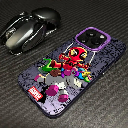 Xiaomi-hoesje Avengers Deadpool - Chibi-eenhoorn met paarse rand