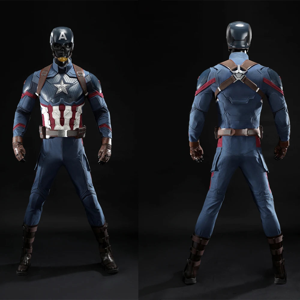 Premium Captain America-kostuum voor volwassenen - helm met ster en laarzen
