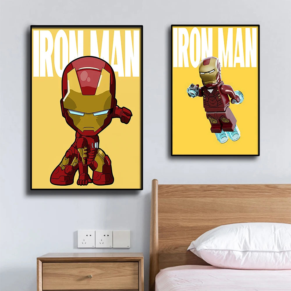 Avengers Joker-poster - Lego-stijl met groene achtergrond
