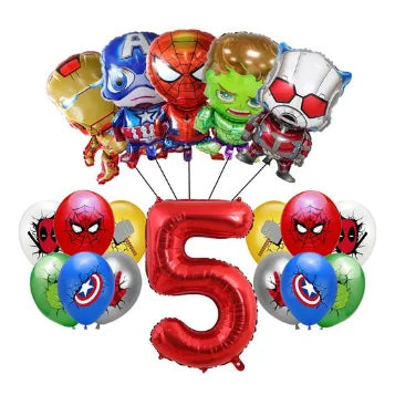 Avengers-verjaardagsdecoratie - Ballon in de vorm van het cijfer 5