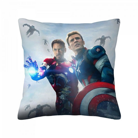 Avengers-kussenhoes met heldengroep - Iron Man en Captain America