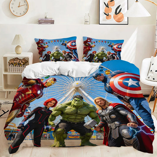 Dekbedovertrek Avengers - Blauw Captain America-ontwerp
