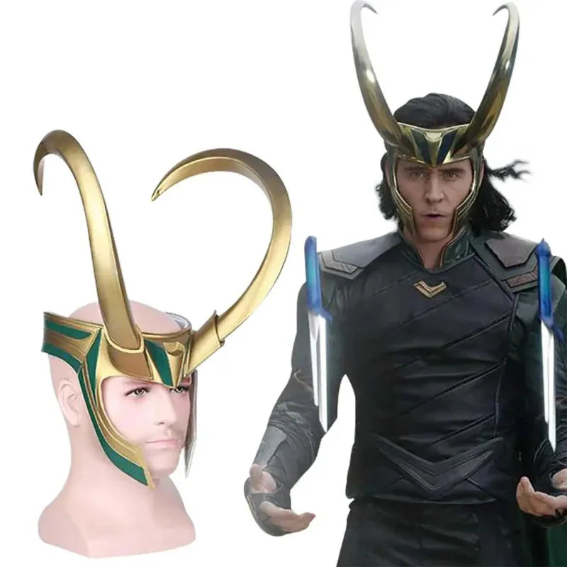 Loki-cosplayhelm - Gouden hoorns en smaragdgroene details