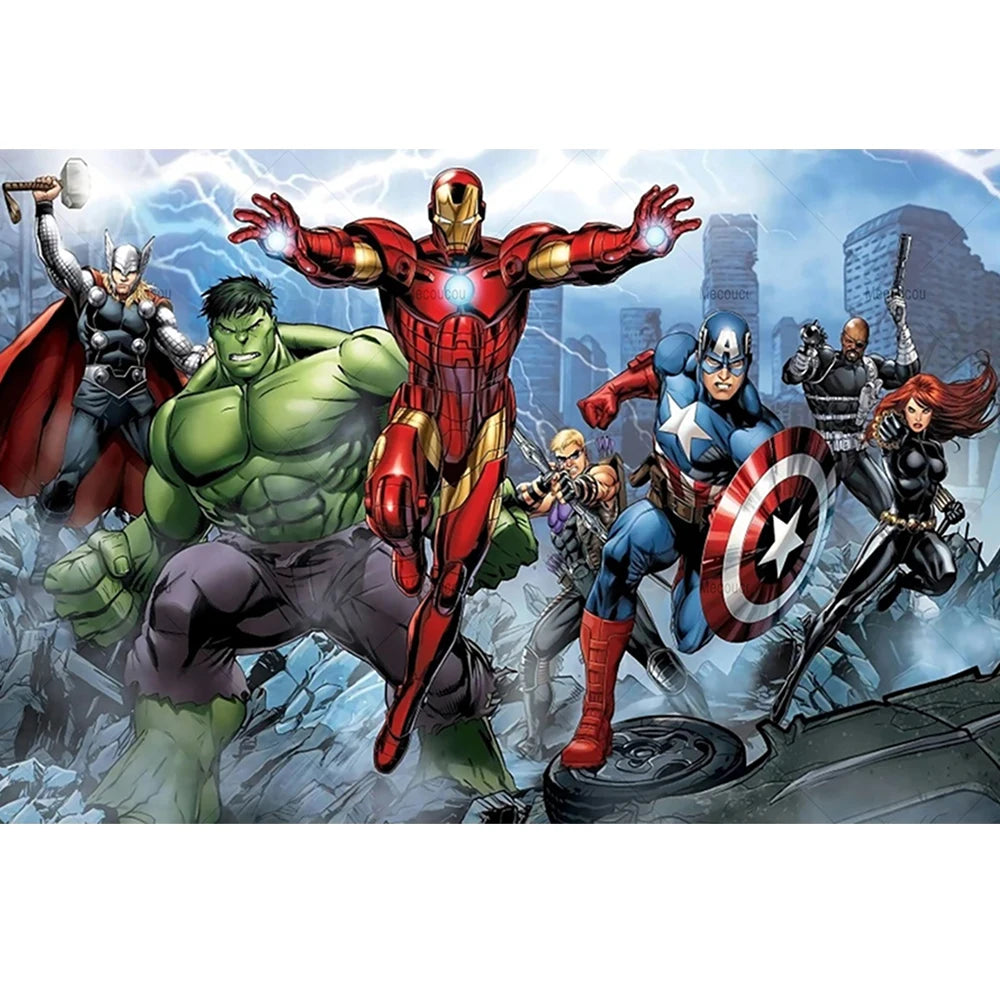 Poster Avengers-strip - Nachtelijk team