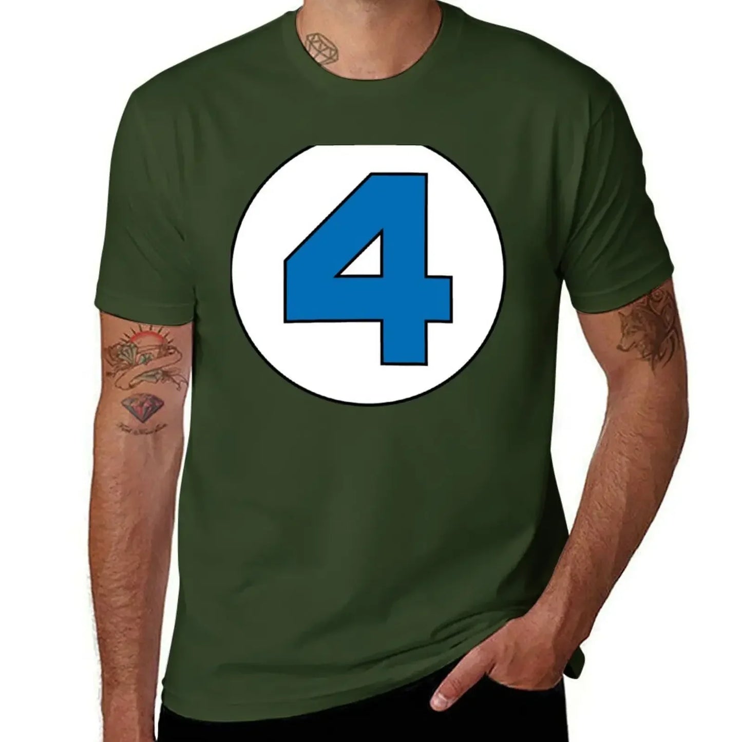 T-shirt The Fantastic 4 - Rond avec logo noir grande taille