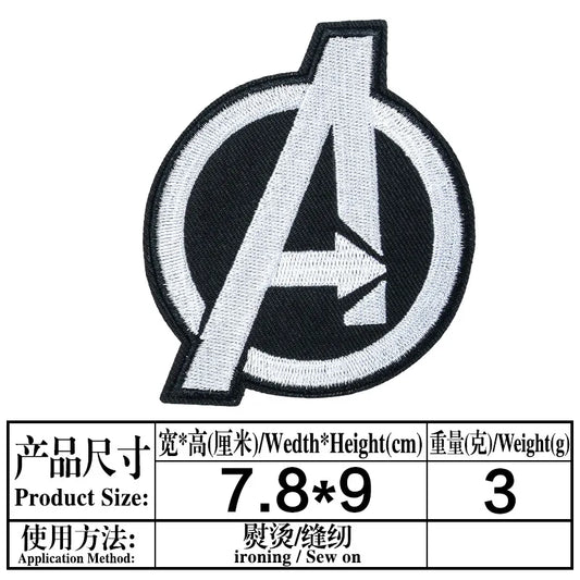 Avengers-logo A-patch - geborduurde zwarte rand