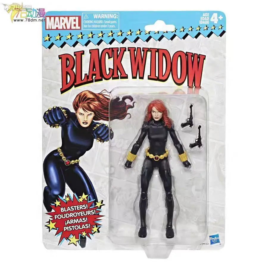 Hasbro Black Widow Vintage-figuur - Zwart pak en pistolen