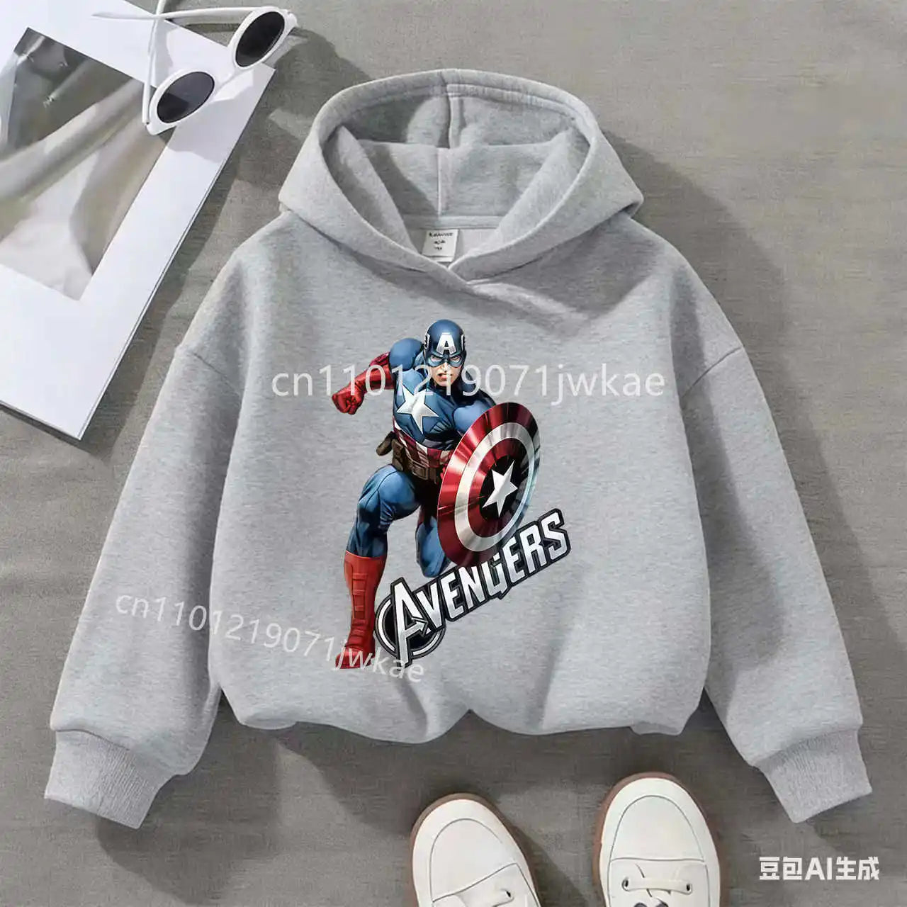 Avengers Captain America solo-kinderhoodie - grijs